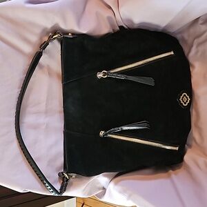 OrYANY Black Suede Shoulder Bag